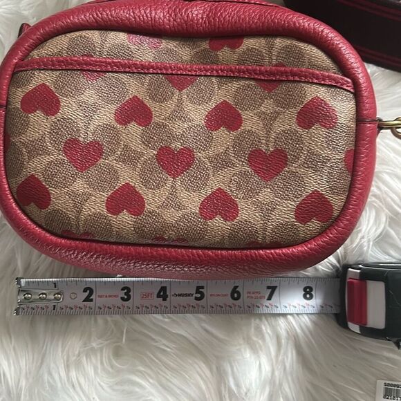 Coach Camera Bag Signature Canvas Heart Print Crossbody C8390 - Picture 9 of 10